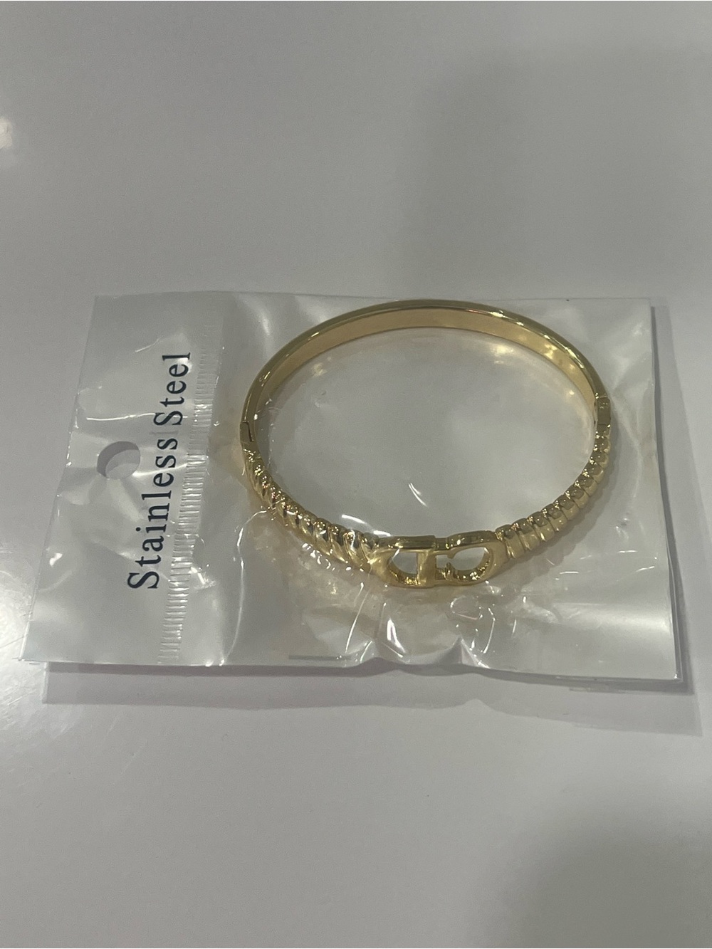 & Other Stories Gold Chain-Detail Stainless Steel Bangle